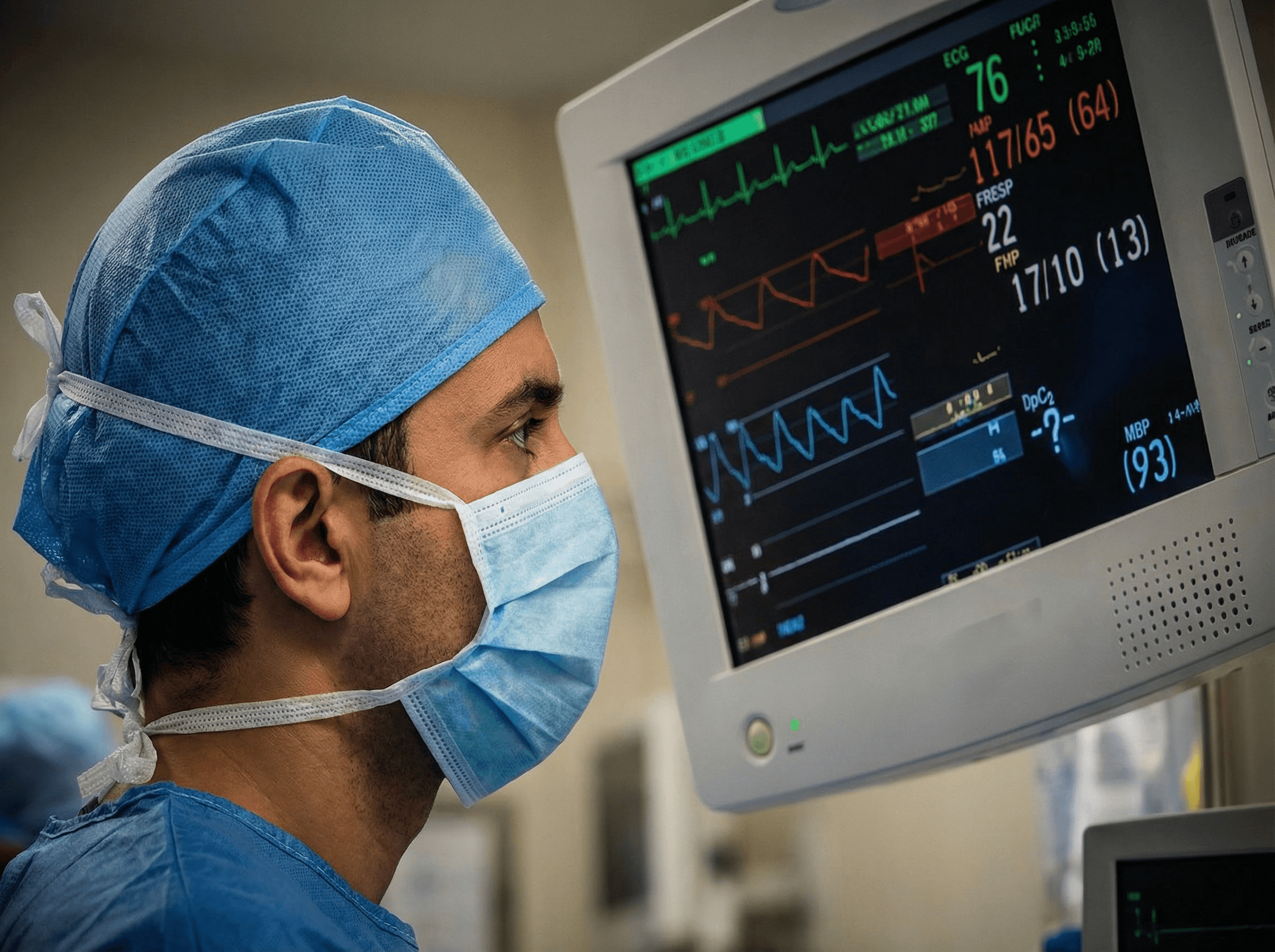 Medical monitor with EKG waveforms
